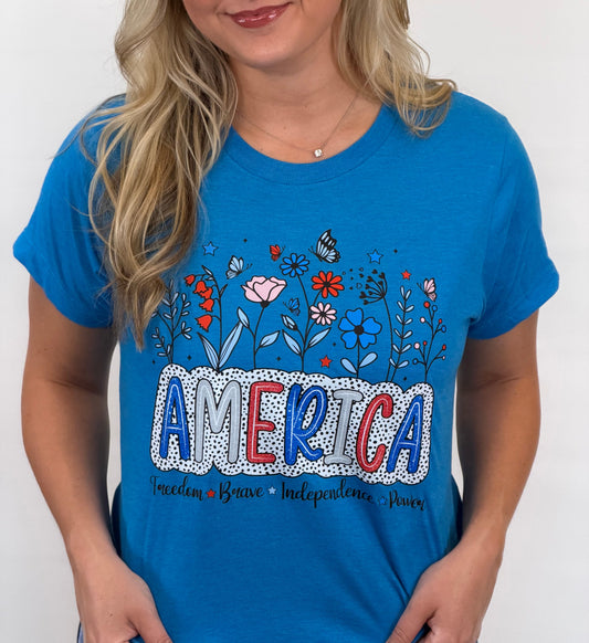 *America Floral Tee