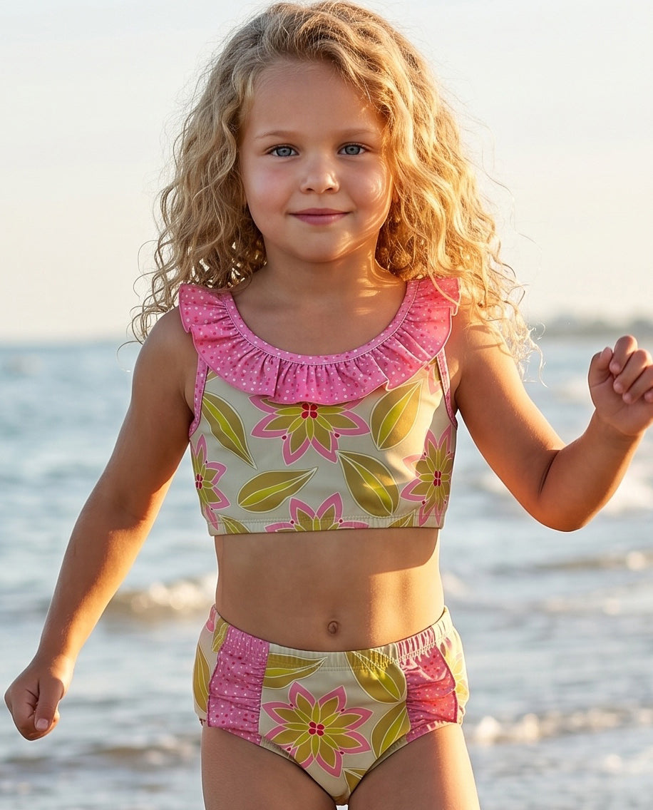 Ava 2 piece Lime Swimsuit