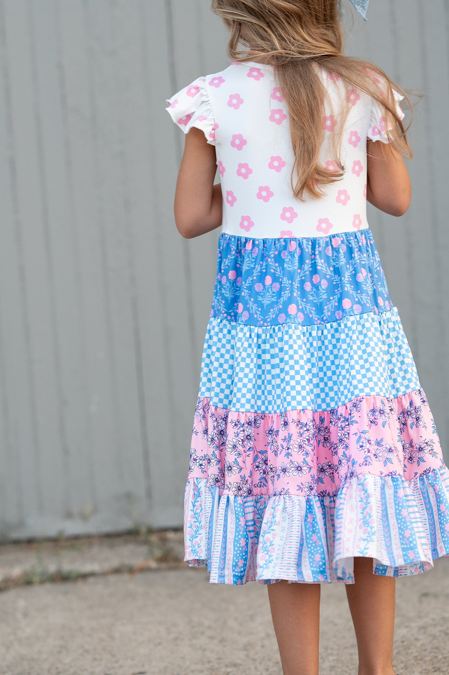 Avery Pink Blue Floral Dress