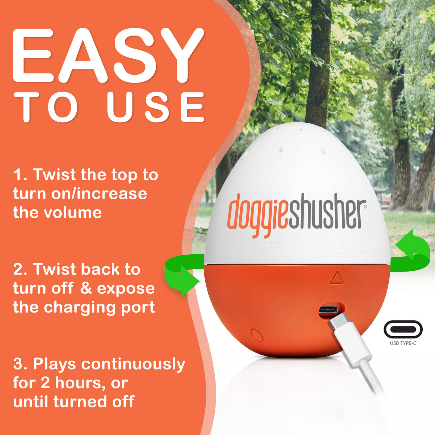 Doggie Shusher – Calming Sound Machine for Dog Anxiety, Separation Stress & Loud Noises