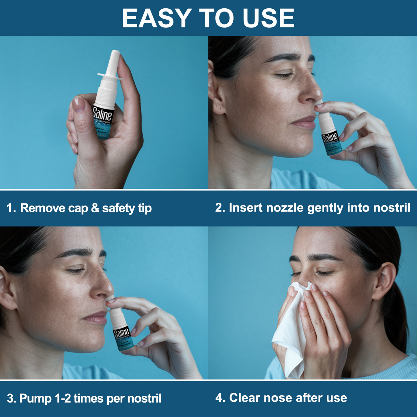 Shusher Care Saline Nasal Spray – Drug-Free, Preservative-Free Congestion Relief for Babies & Family