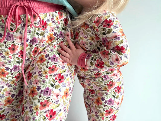 Watercolor Floral Adult Joggers
