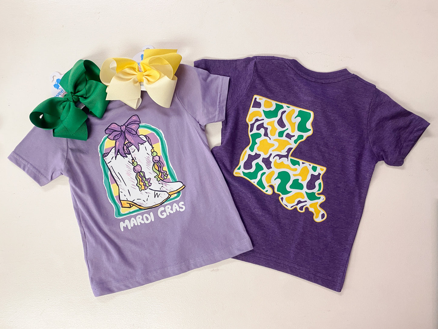Kids Mardi Gras Boots T-Shirt– Purple Graphic Tee
