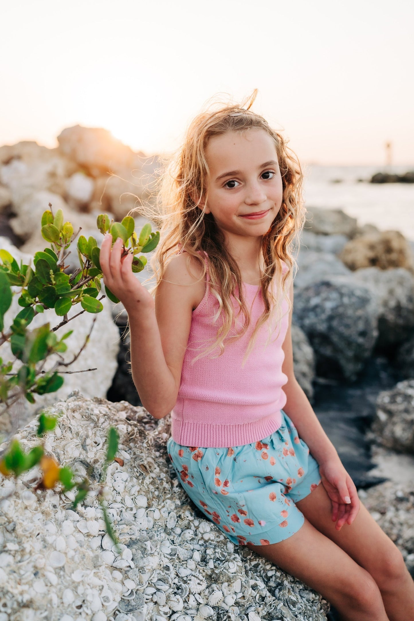 Girls Sunset Petal Knit Tank