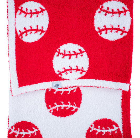 Baseball Plush Blanket- RED/TODDLER