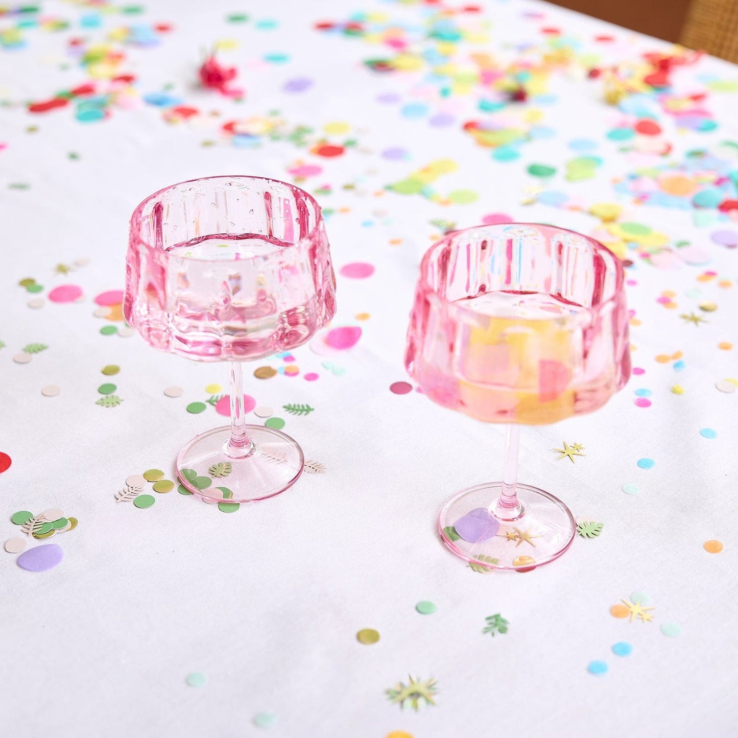Pretty in Pink Reusable Coupe Glasses (set of 4)