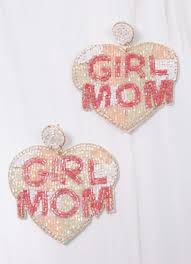 Mom Heart Earrings