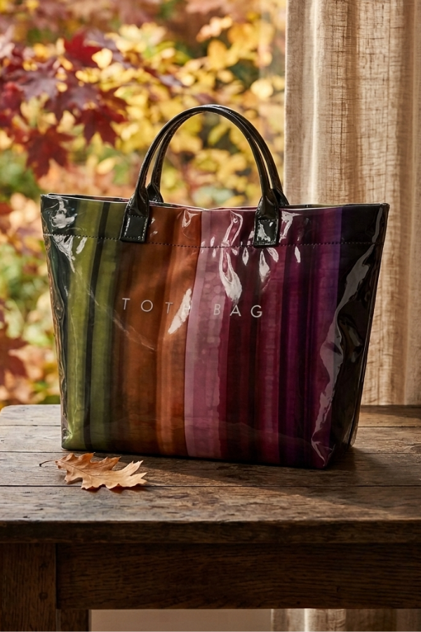 SC - ETA 9/8 - Dark Multicolor Striped TOTE BAG