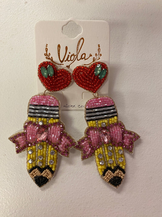 Pencil Bow Earrings