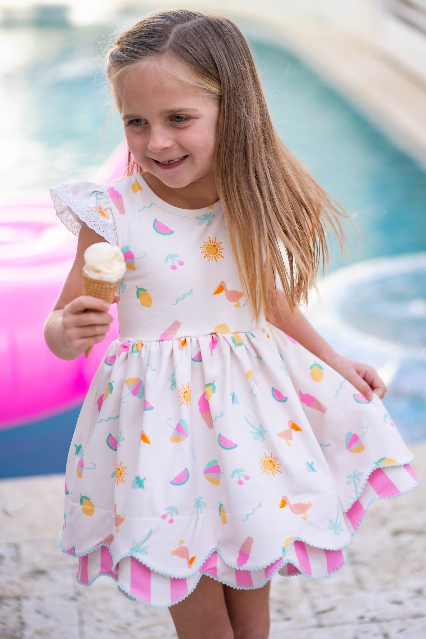 Seaside Stripes Scallop Tunic Set