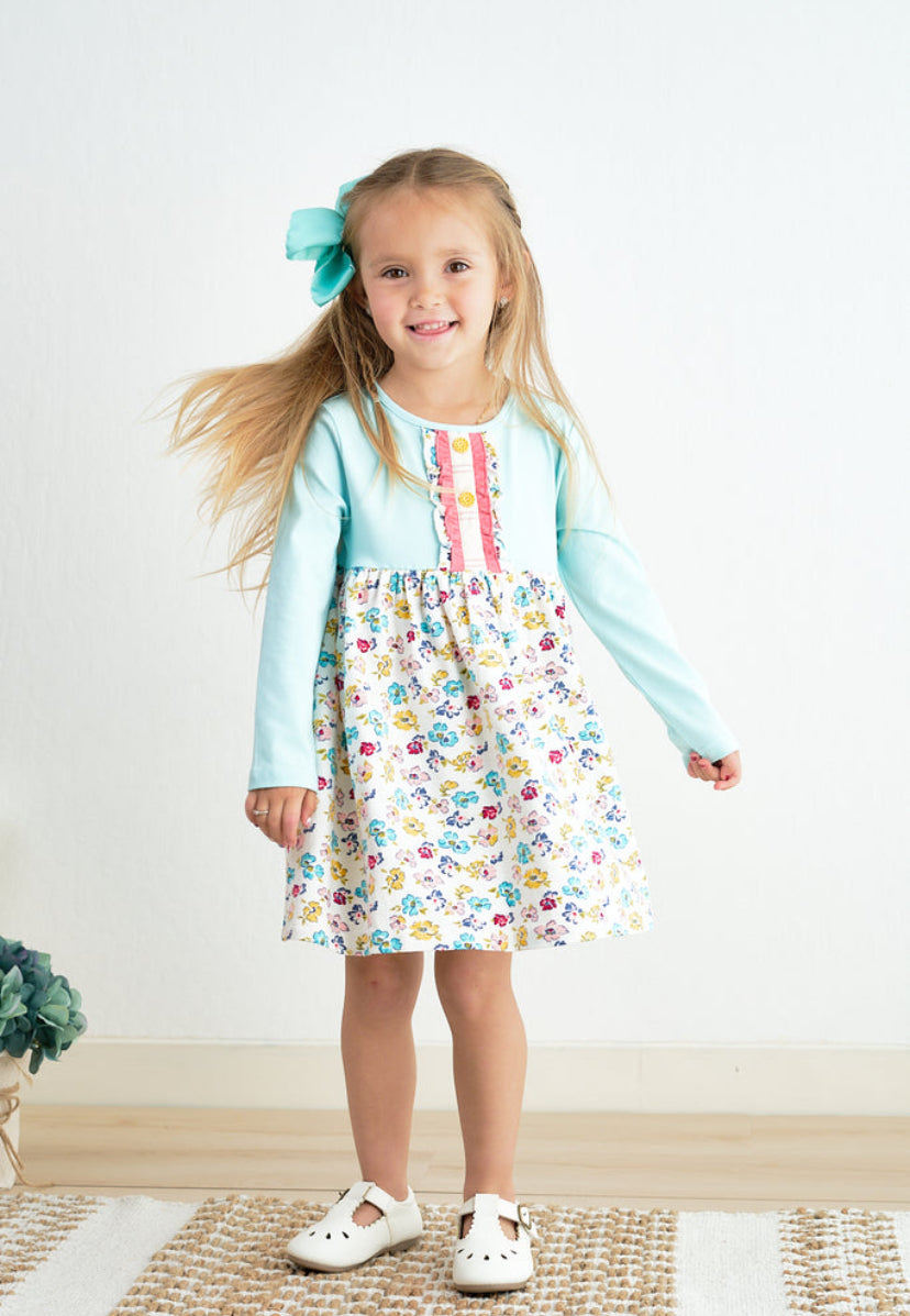 Platinum Mint Floral Dress