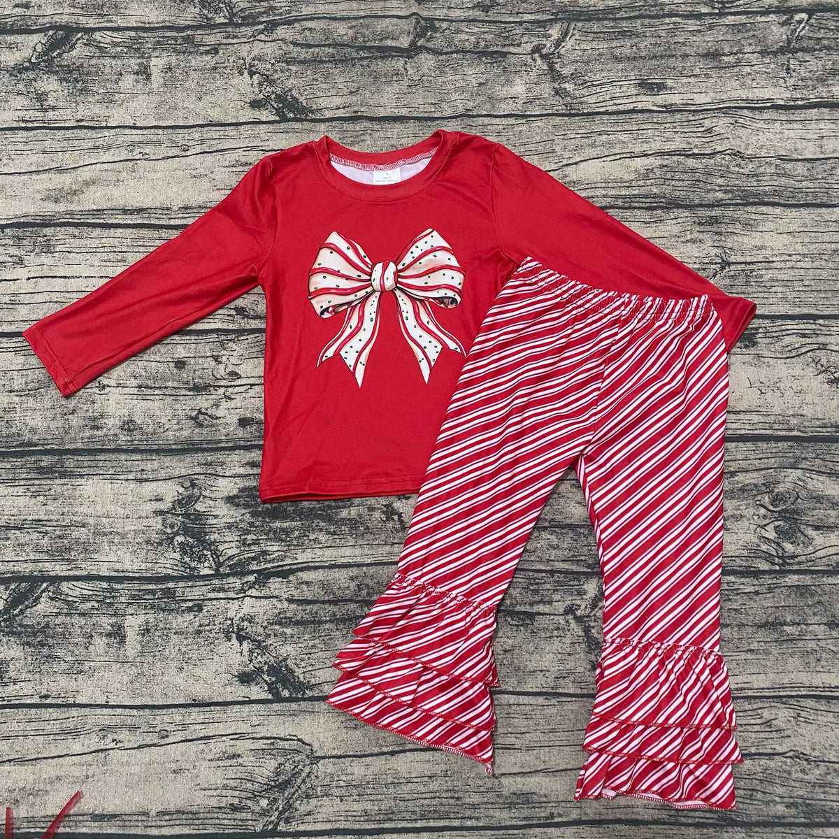Candy cane two piece ruffle set