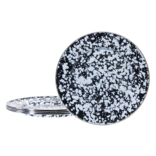 Black Swirl Dinner Plates - Set of 4