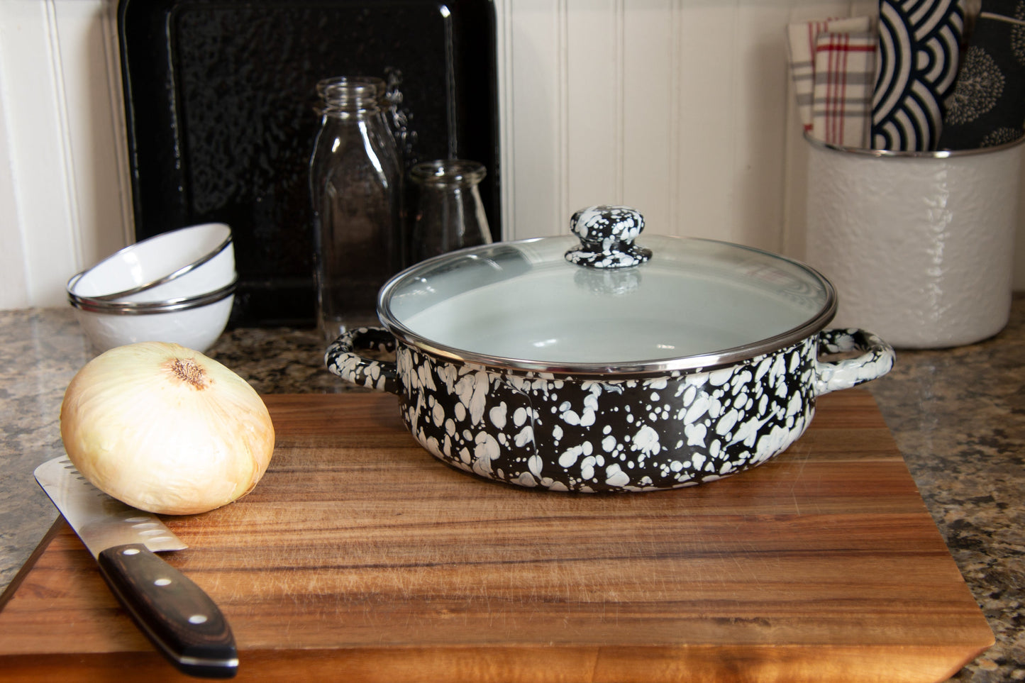 Black Swirl Small Saute Pan