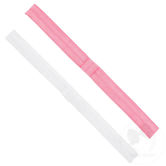 Wee Ones Add-A-Bow Baby Headbands – Interchangeable Elastic Hair Bow Bands 2-Pack