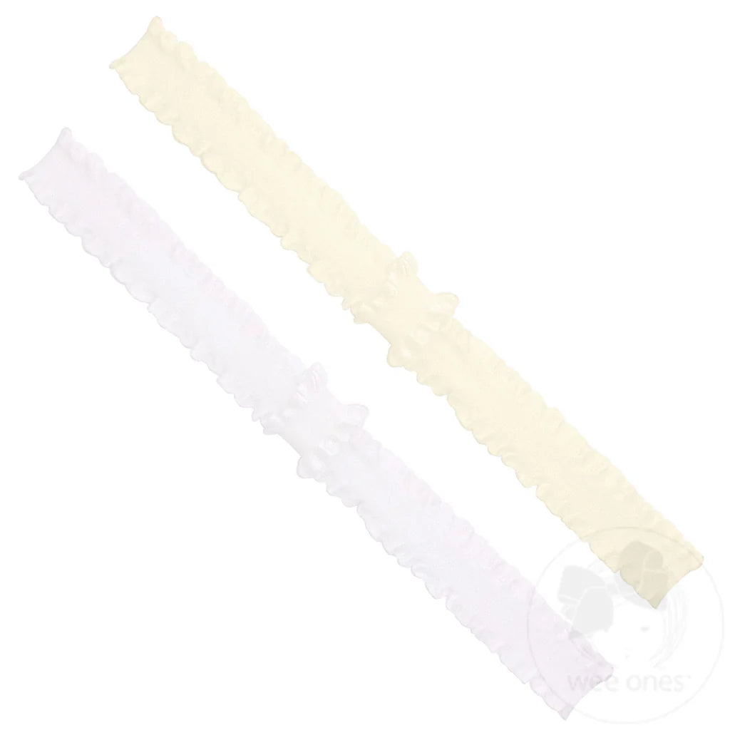 Add-A-Bow Stretch Ruffle Edge Girls Baby Bands – Two Pack