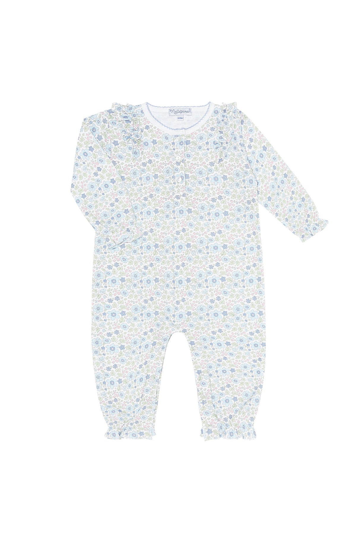 Blue Meadow Romper LS
