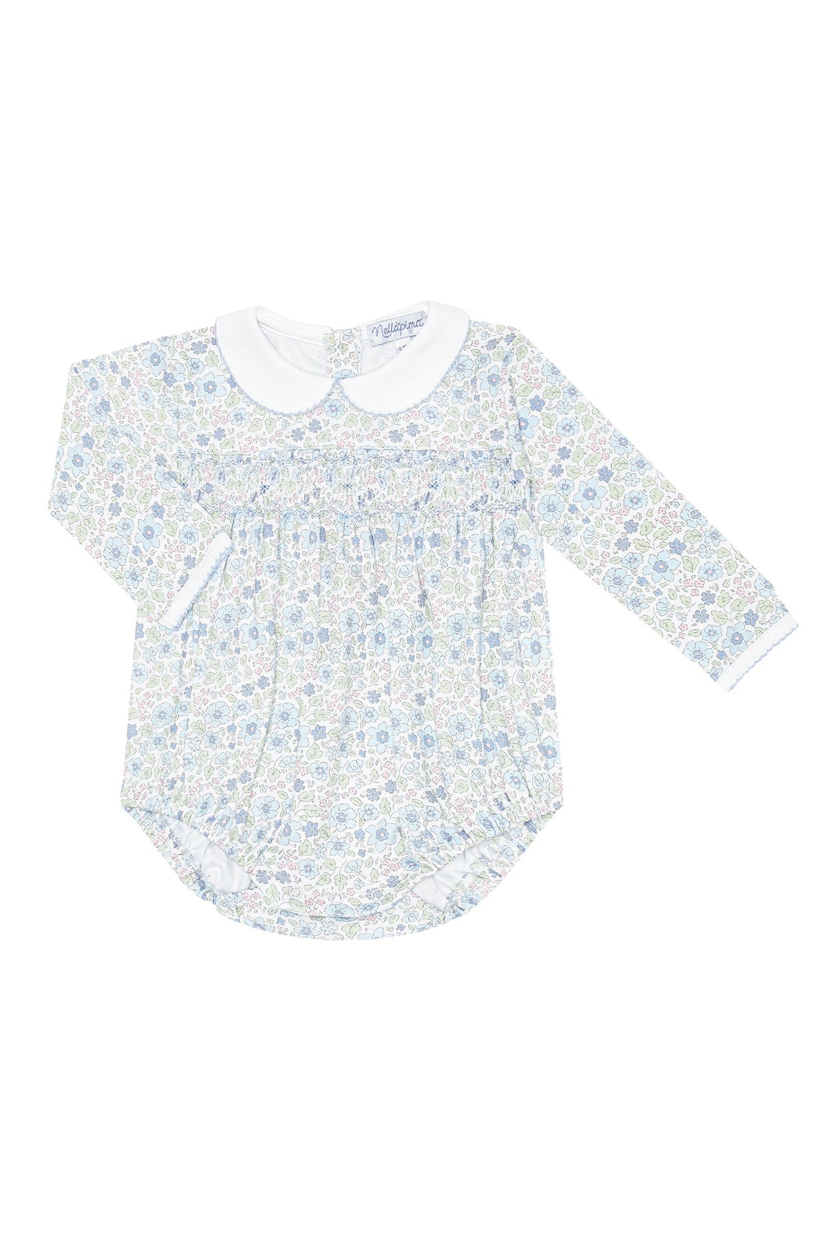 Blue Meadow Smocked Bubble LS