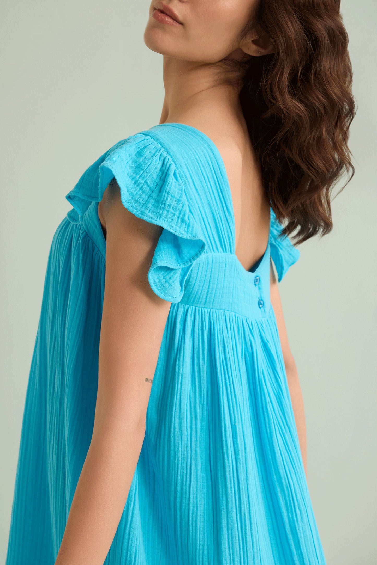 Ava's Hope Babydoll Dress in Blue