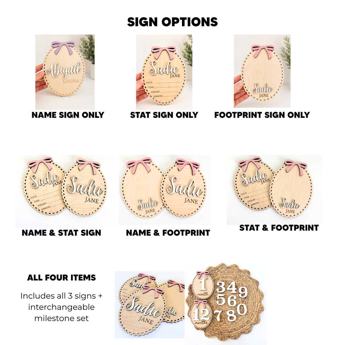 Baby Name Announcement Sign Newborn Girl