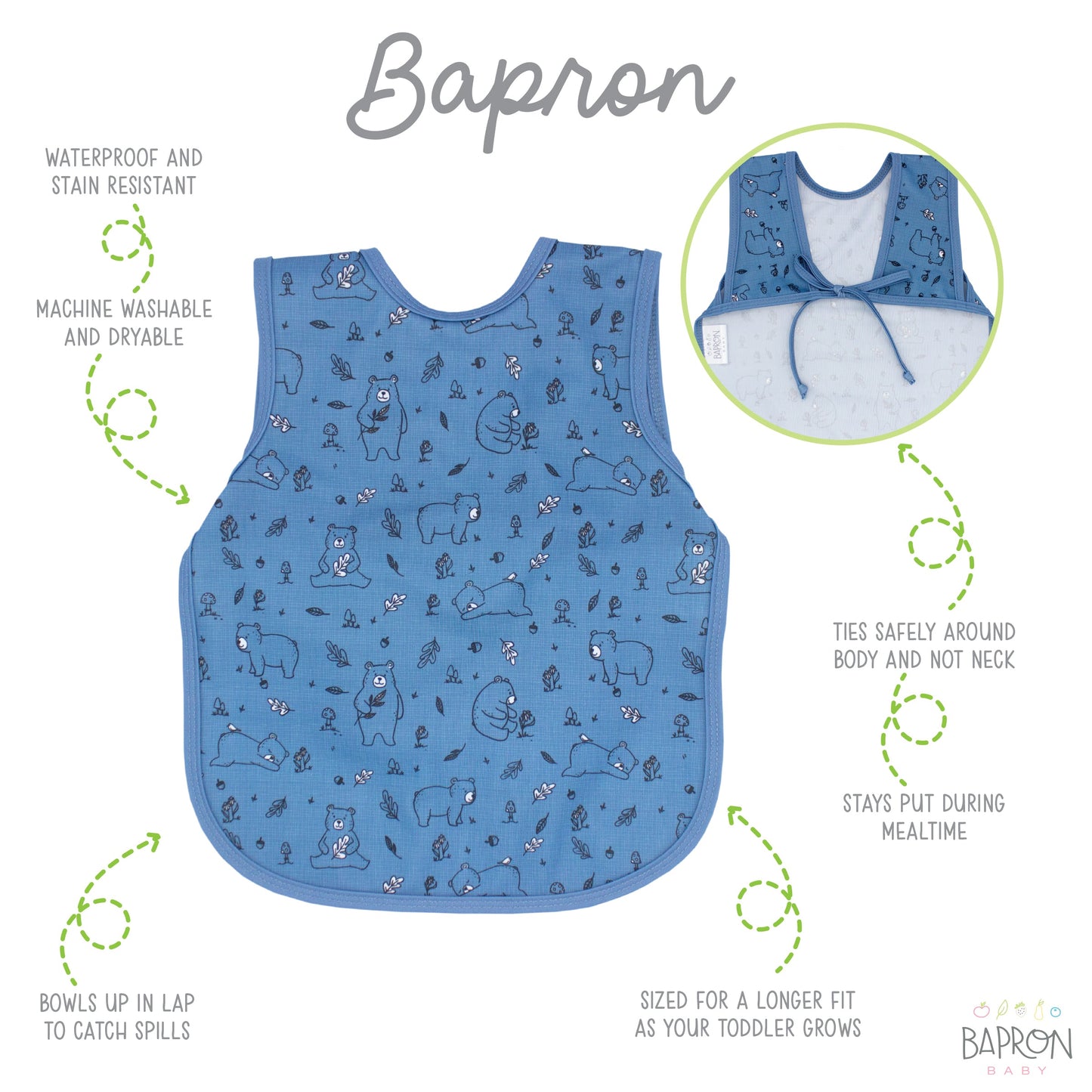 Bears In Blue Bapron SALE **PRESCHOOL SIZE ONLY**