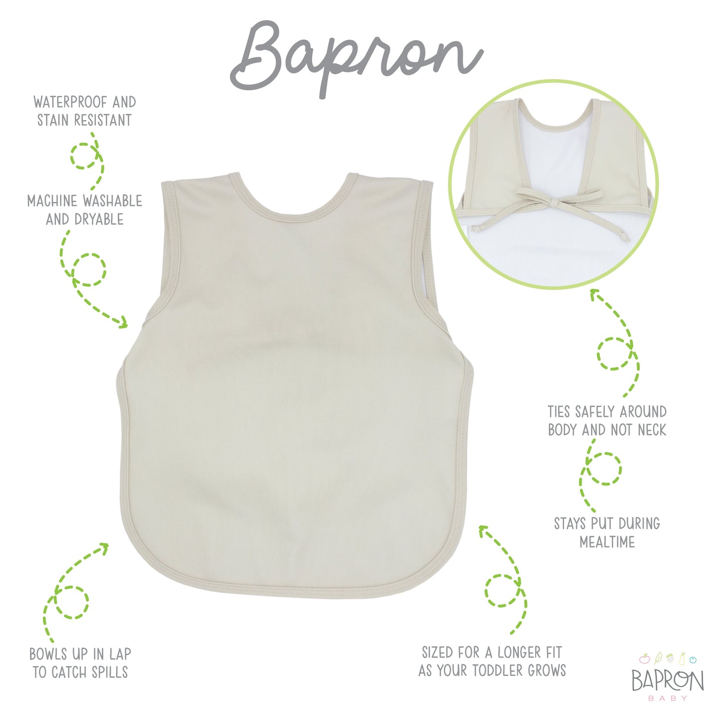 Solid Champagne Minimalist Bapron