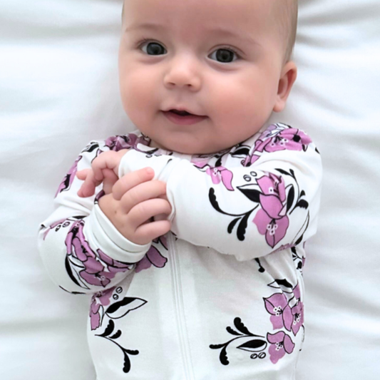 Amalfi Coast Purple Flower Zippered Romper