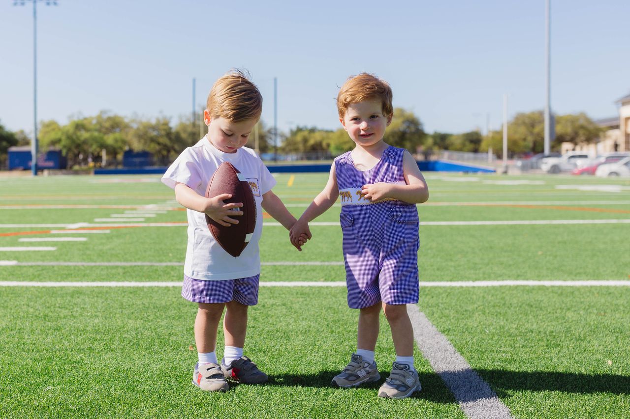 Boys Purple Tiger Smocked Short Set – LSU-Inspired Boys Game Day Outfit | The Prissy Pelican Boutique Bossier City, LA