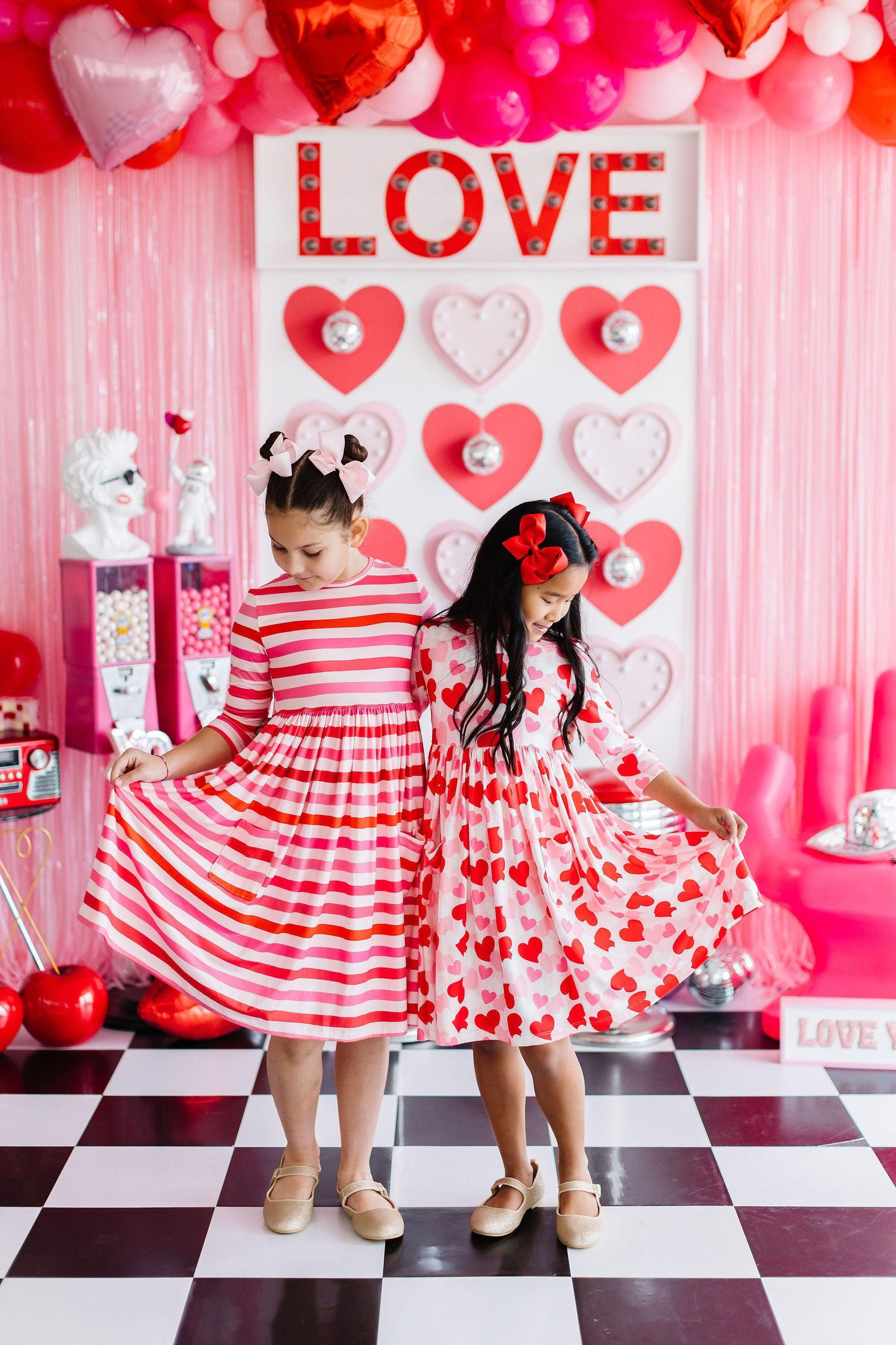 Be Mine 3/4 Sleeve Pocket Twirl Dress