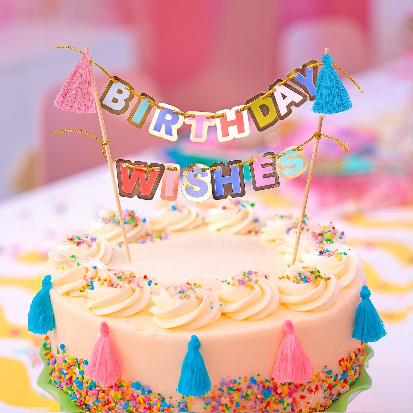 Birthday Wishes Tassel Cake Topper