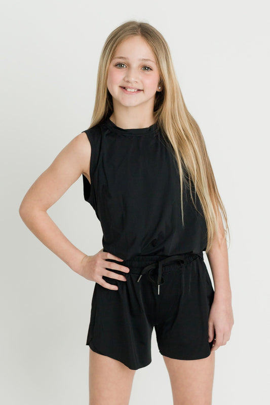 Black High Low Kid Tank