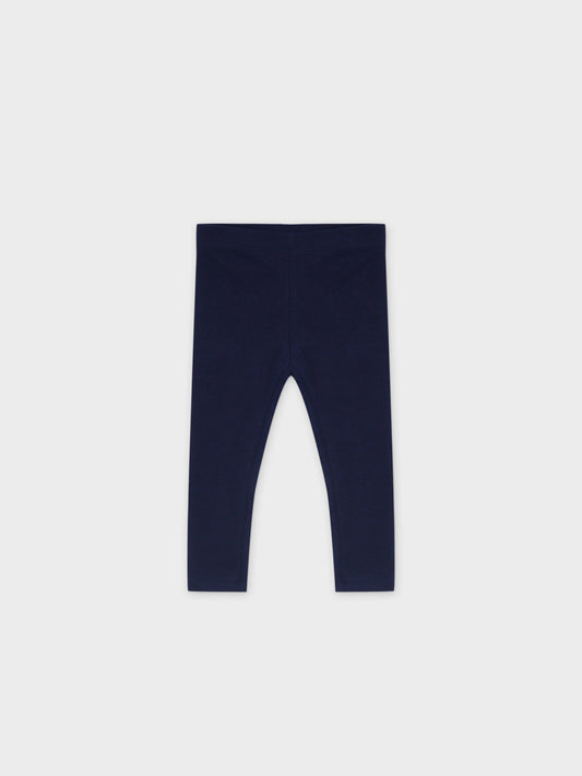 Non Ribbed Leggings- Navy