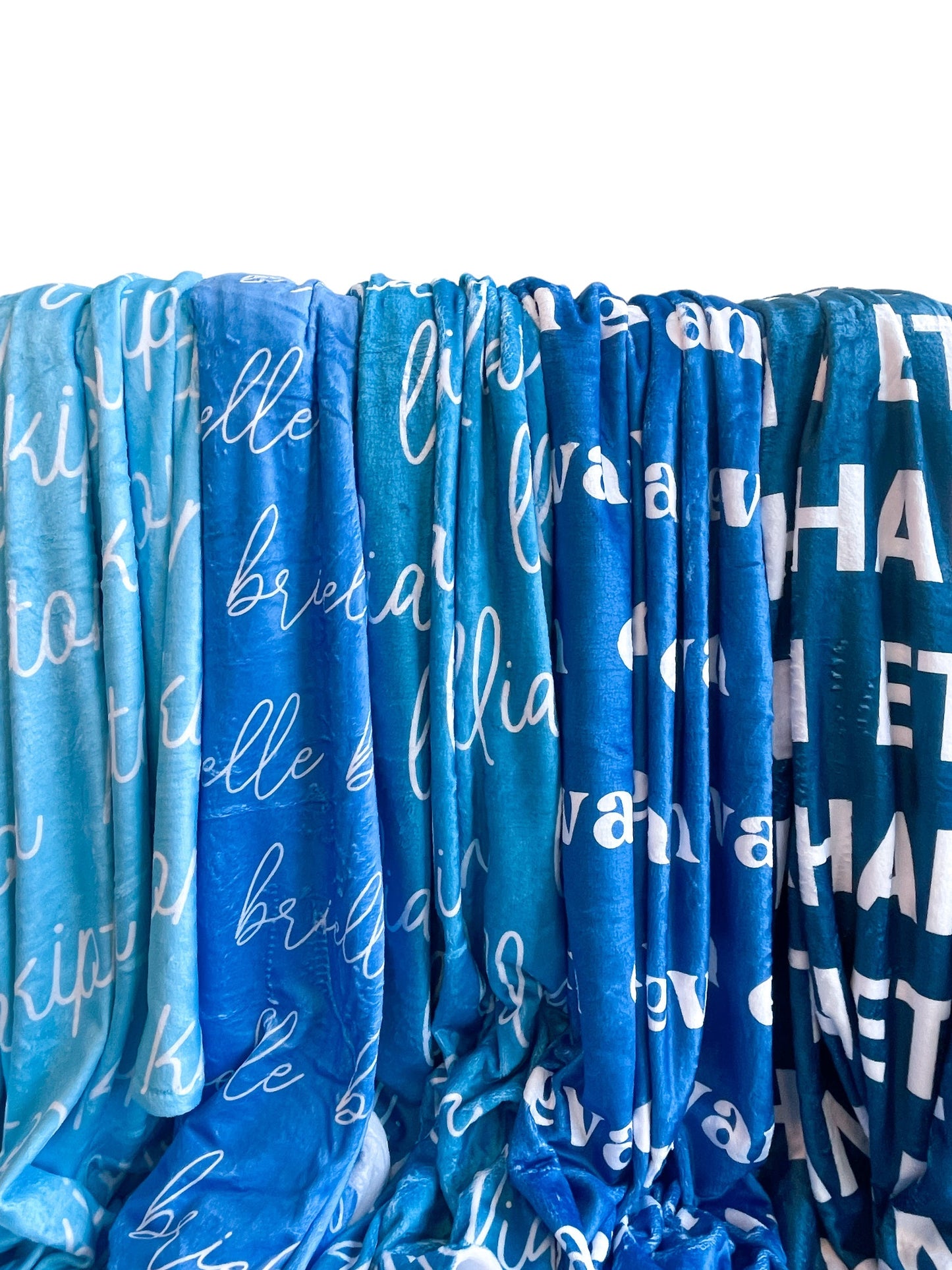 Blue Tones Personalized Minky Blanket