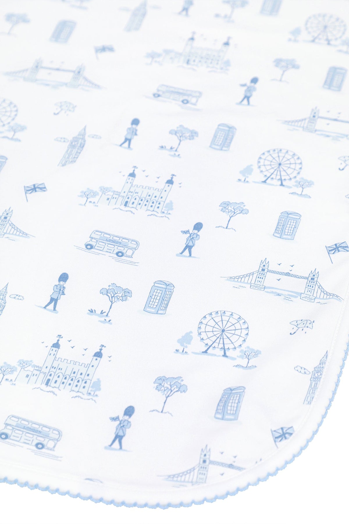 Blue London Toile Receiving Blanket