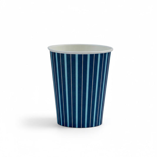 Navy Blue Fine Stripes Paper Cups (Set of 8)