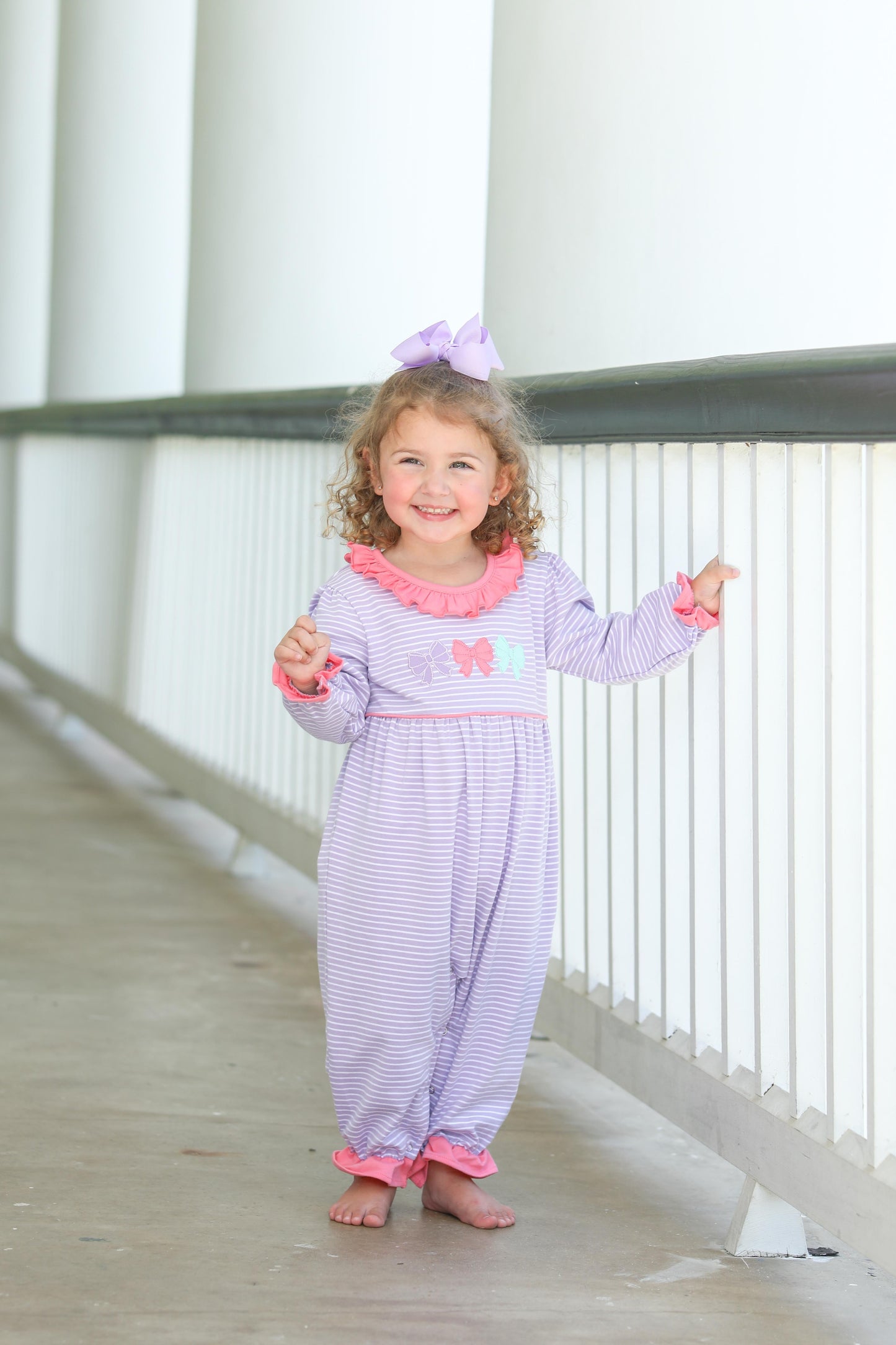Bows Baby Girl Long Sleeve Romper
