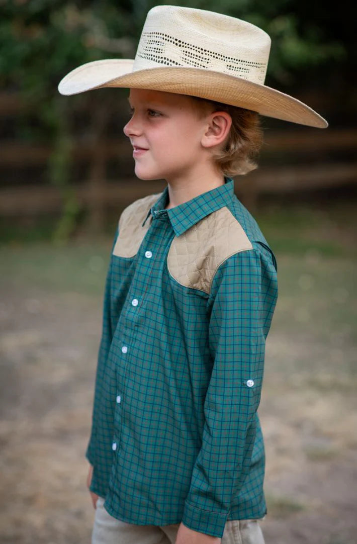 Tattersall Long Sleeve Shirt – Ranch Collection | Boys Performance Button-Up