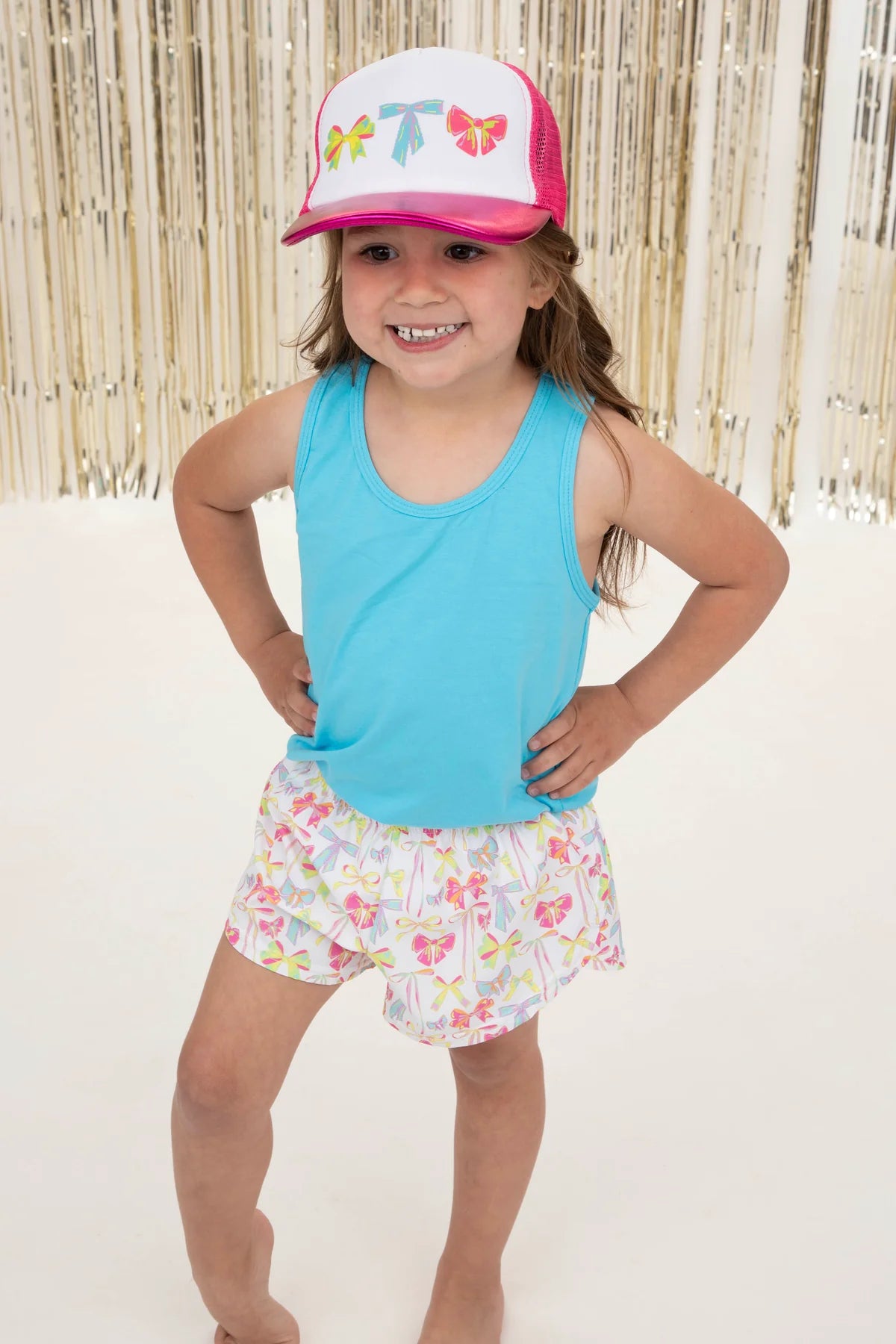 Neon Bows Youth Metallic Trucker Hat