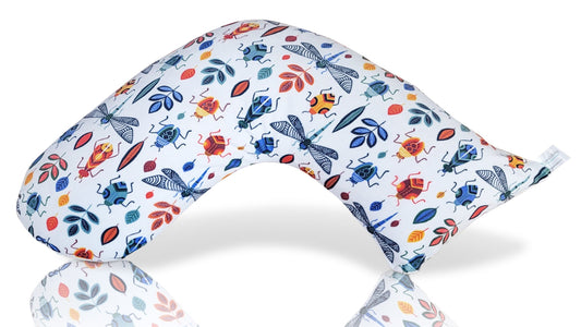 Award-Winning Nursing Pillow - Modern Bugs Design | Ergonomic Breastfeeding Support | Luna Lullaby