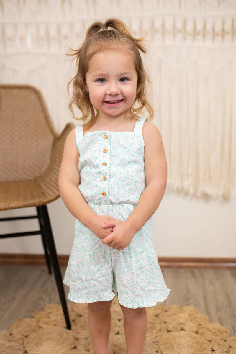 Vignette Maya Romper in Aqua Floral