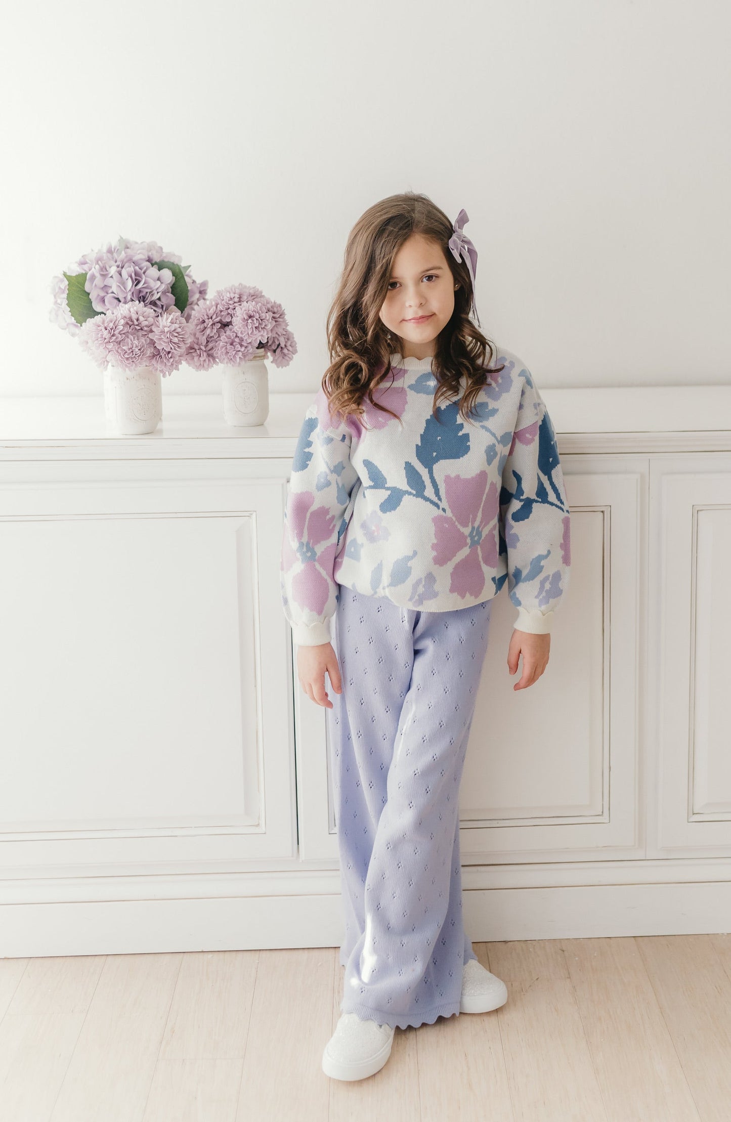 Knit Wide Leg Pant ~ Lilac