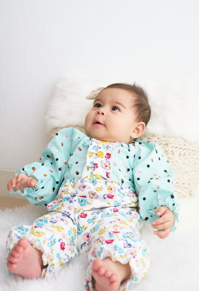 Platinum Mint Floral Romper