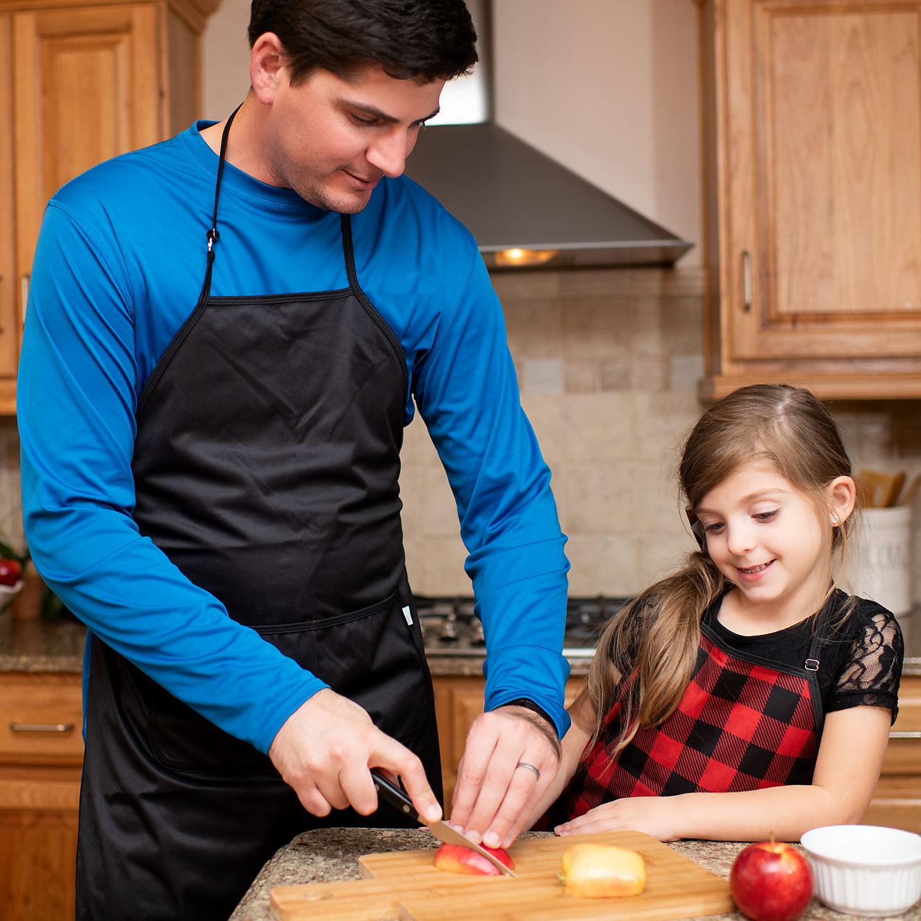 Solid Black Minimalist Apron - fits sizes youth small through adult 2XL