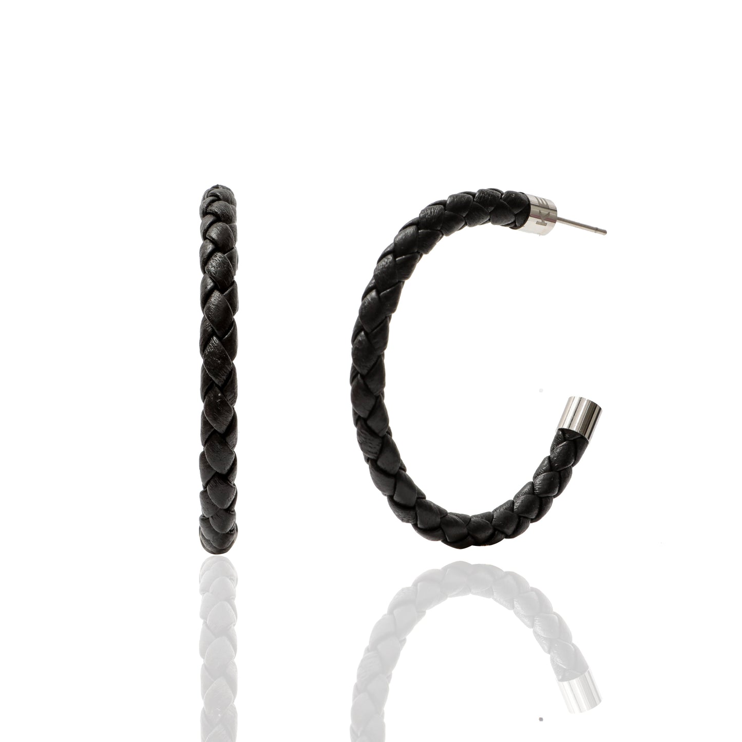 Black Braided Hoop Earrings