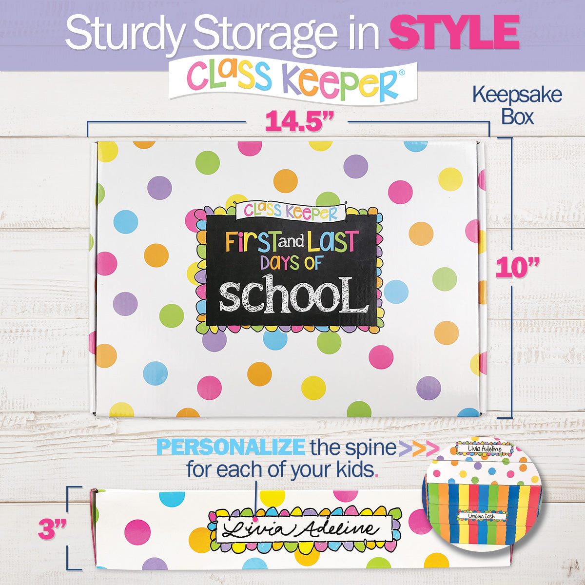 Mom Must-Have School Keepsake Kit | Class Keeper®, Photo Prop Deck & School Stickers | BONUS! App Membership + BONUS! Earn & Learn® Chore Chart Pad | (4) Styles