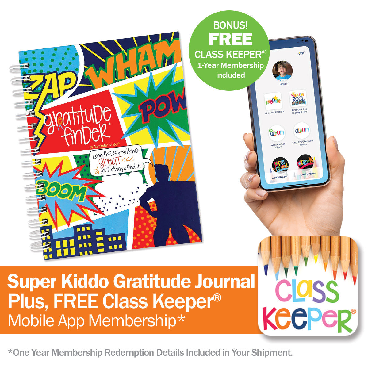 Kids' Gratitude Journal + BONUS App Membership | Gratitude for Them, Keepsakes for You