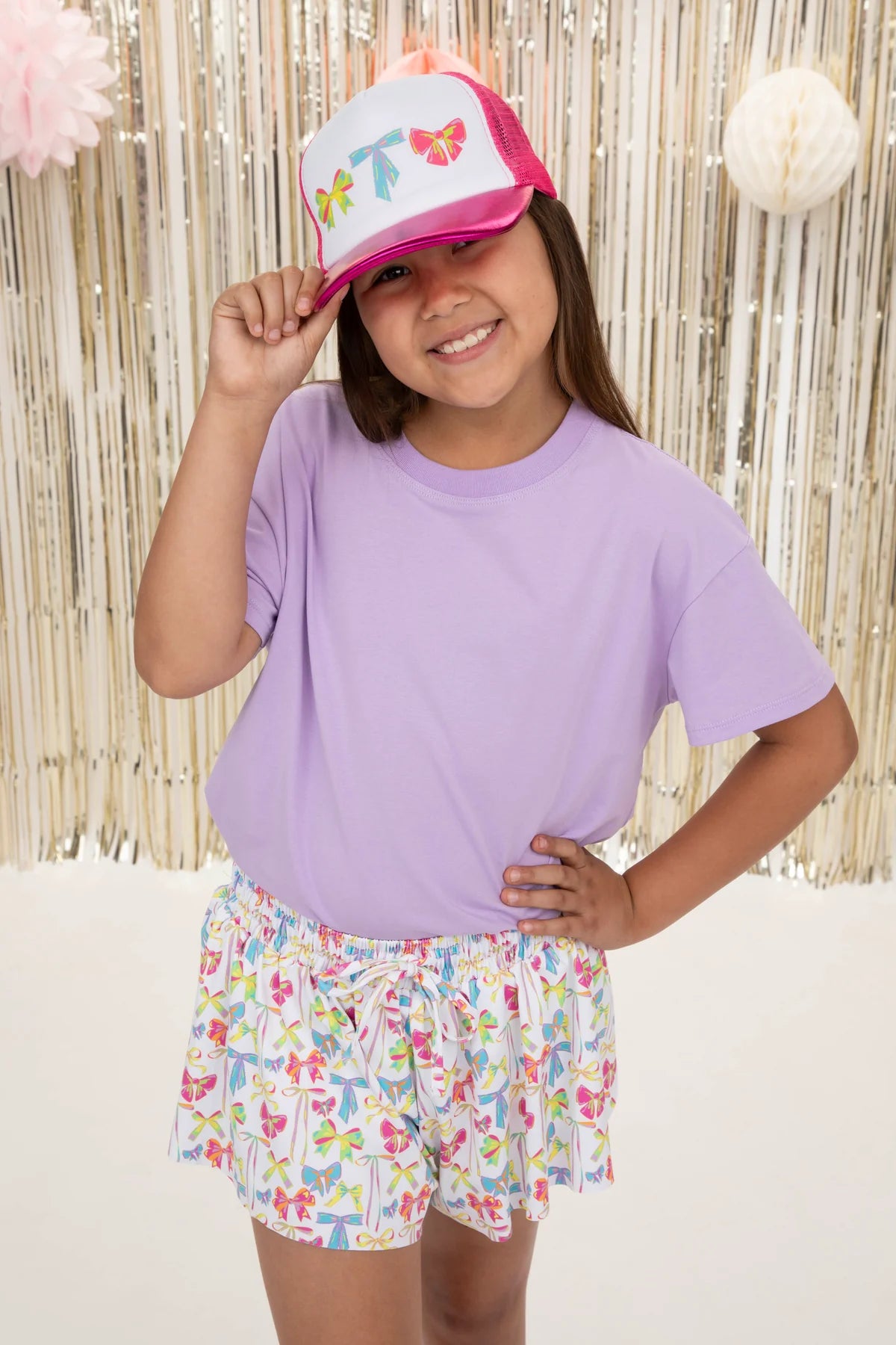 Neon Bows Youth Metallic Trucker Hat