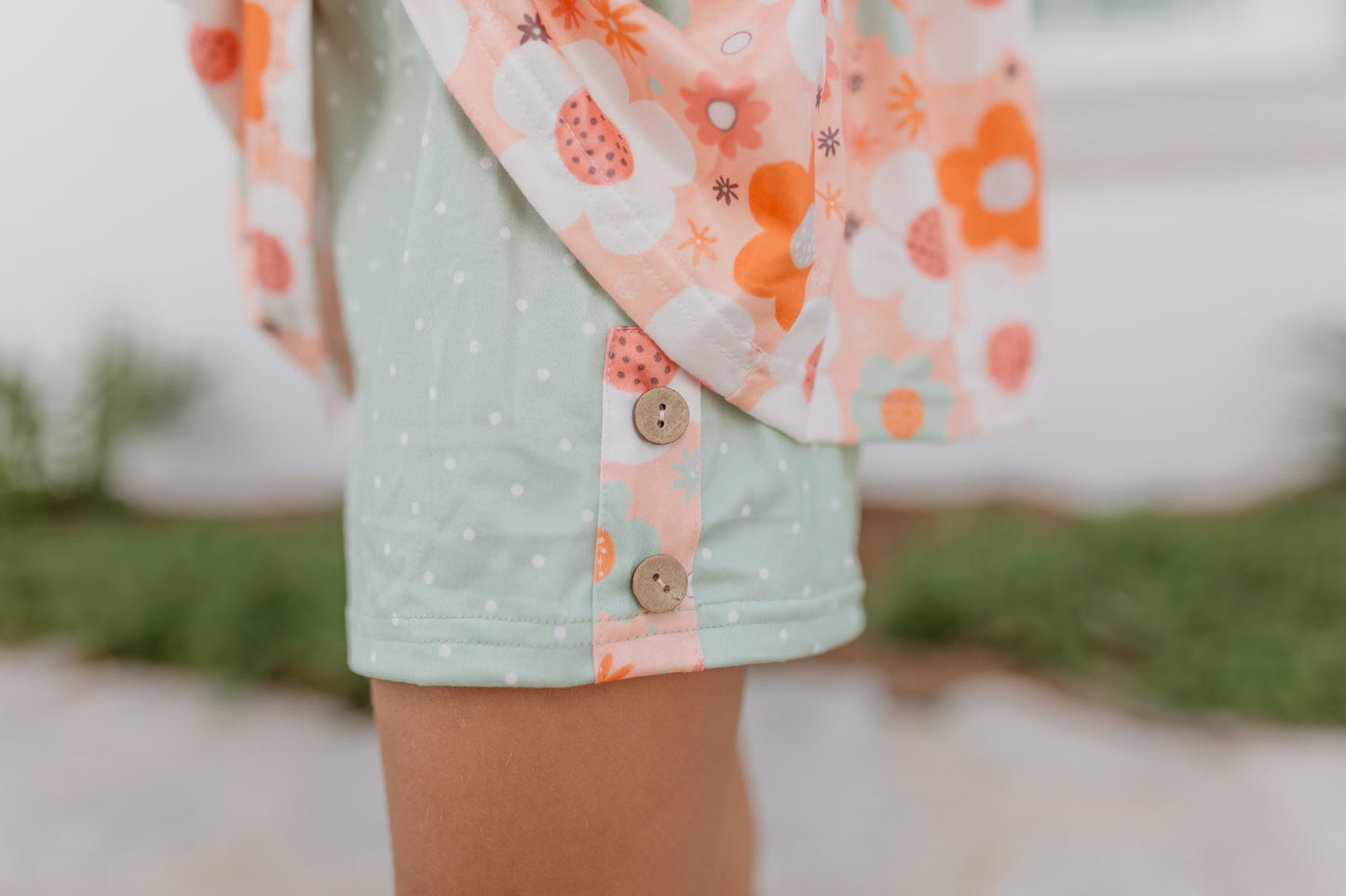 Camel Floral Short Set