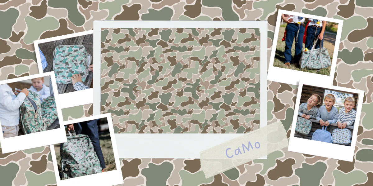 Apple of My Isla Large Backpack in Camo – Wipeable Kids Backpack