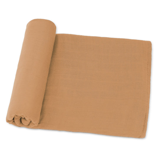 Muslin Swaddle Blanket in Caramel, 1 Pack